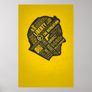 Ron Paul Libertarian Abstrakt Think Poster No MJ