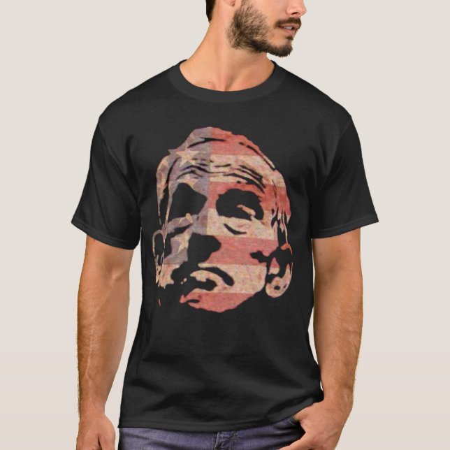 Ron Paul och flagga T-shirt (Framsida)