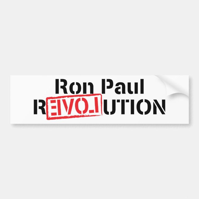 Ron Paul Revolution Bumper Sticker Bildekal (Framsidan)