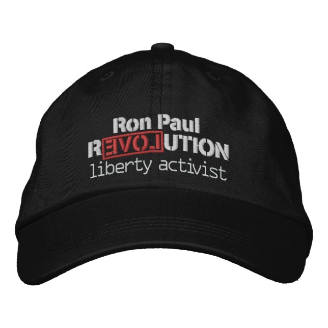 Ron Paul Revolution Hat Broderad Keps (Framsida)