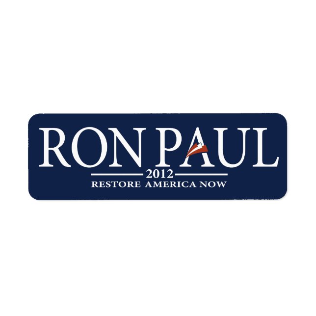 Ron Paul Revolution Returadress Etikett (Framsidan)