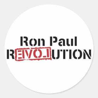Ron Paul Revolution Round Sticker Runt Klistermärke