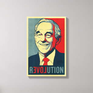 Ron Paul revolution slågen in kanfas Canvastryck
