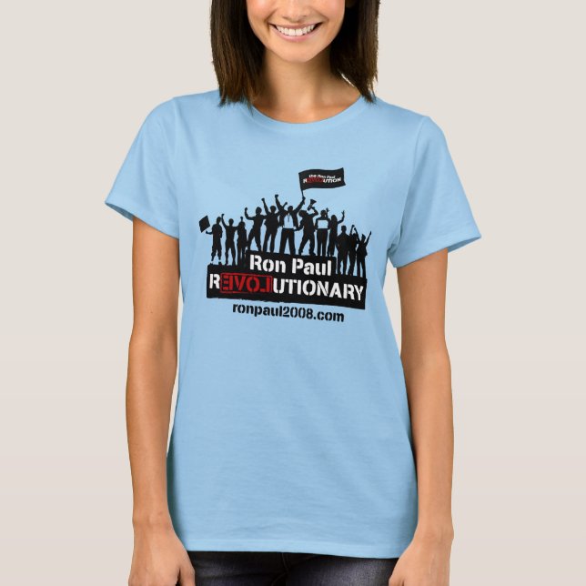 Ron Paul Revolutionary Ringer T Tee Shirt (Framsida)