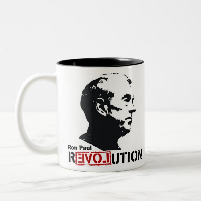 Ron Paul revolutionkaffe/Teakopp/mugg Två-Tonad Mugg (Vänster)