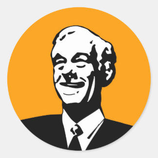 Ron Paul Round Sticker Runt Klistermärke
