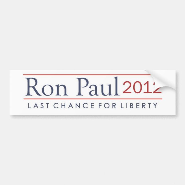 Ron Paul sista chans 2012 för frihet Bildekal (Framsidan)