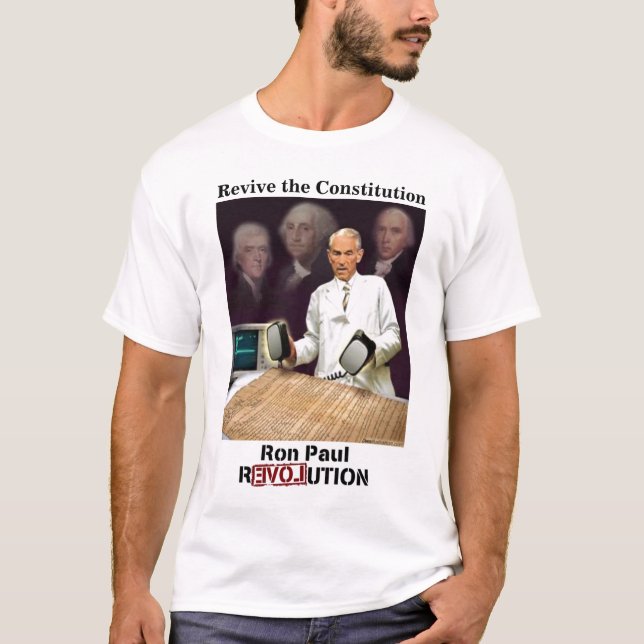 Ron Paul: uppliva konstitutionen T-shirt (Framsida)