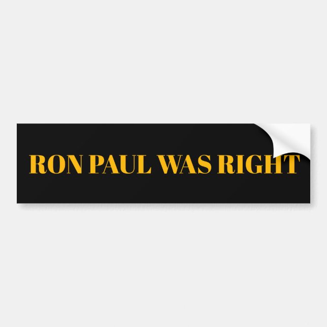 Ron Paul var Höger Bumper Sticker Bildekal (Framsidan)
