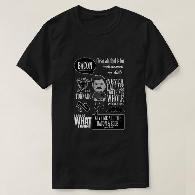 Ron Swanson Montage Classic T Shirt (Design framsida)