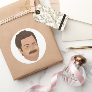 Ron Swanson Sticker Parker och Rec Runt Klistermärke