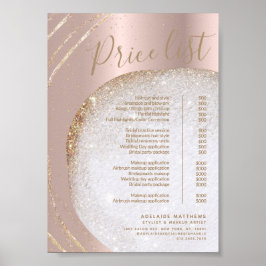 Ron tjänsten för Guld lista över salon i Glitter Poster
