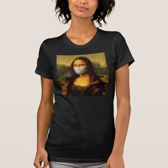 "Rona Mona" Mfrågade Mona Lisa T Shirt (Framsida)