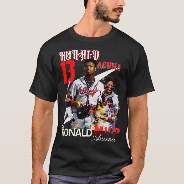Ronald Acuna Baseboll T Shirt (Framsida)