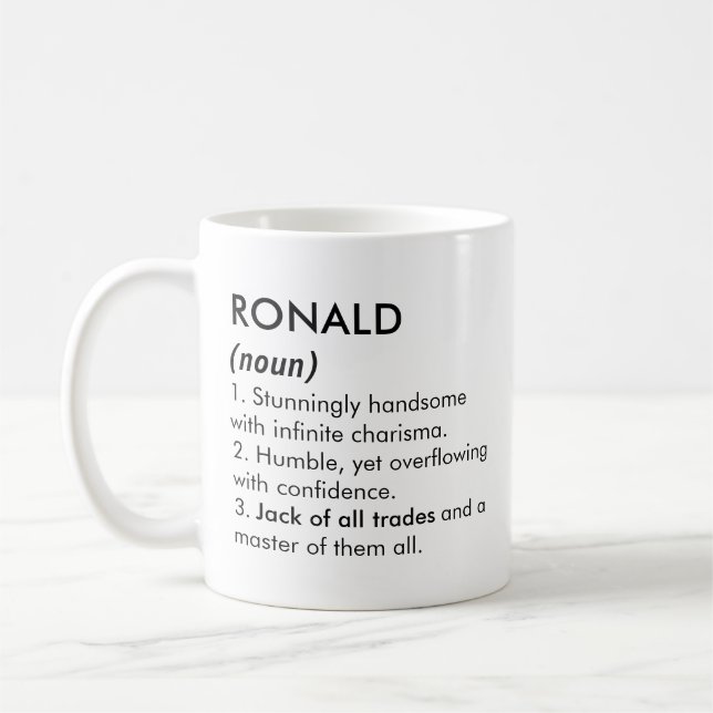 Ronald namn, Redigerbart namn, Anpassat namn Kaffemugg (Vänster)