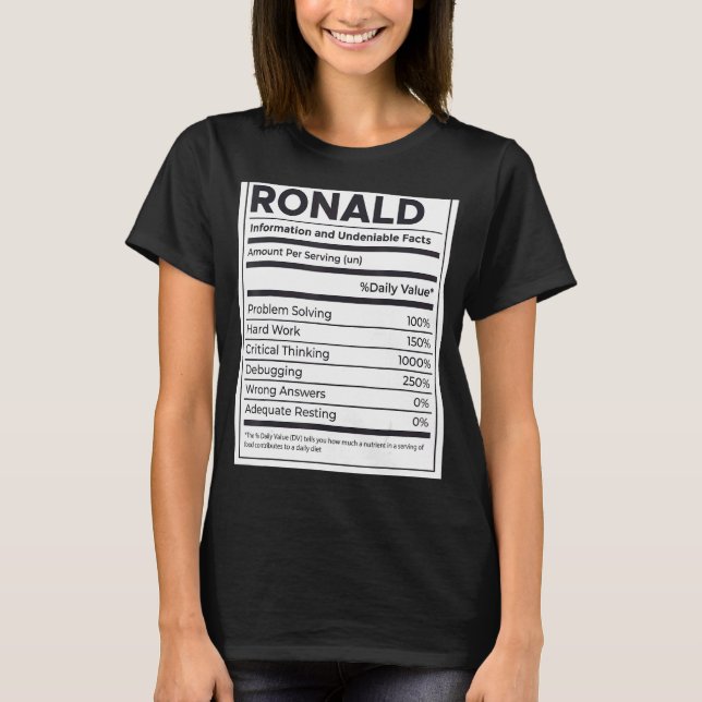 Ronald Nutrition Information Problem med att lösa  T Shirt (Framsida)