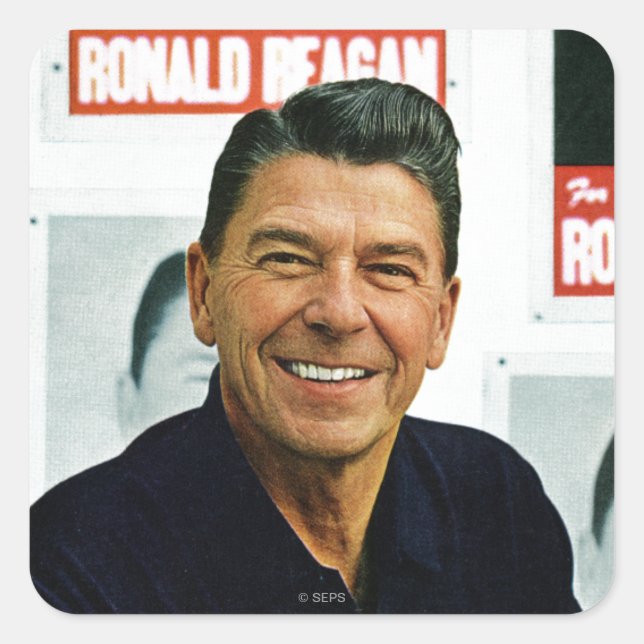Ronald Reagan Fyrkantigt Klistermärke (Framsida)