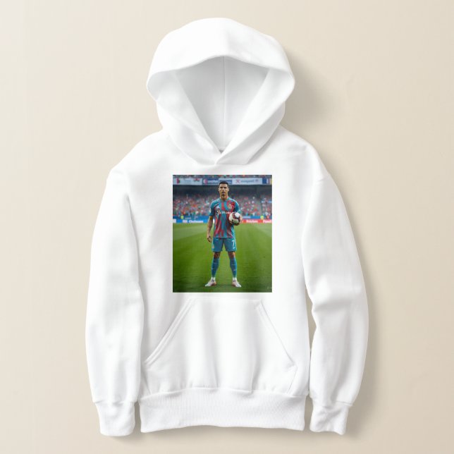  Ronaldo in a Teal and Red Striped Kit Holding a S T Shirt (Laydown)