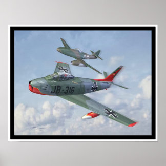 Rönans utveckling: F-86 och Me 262 i bildningen Poster