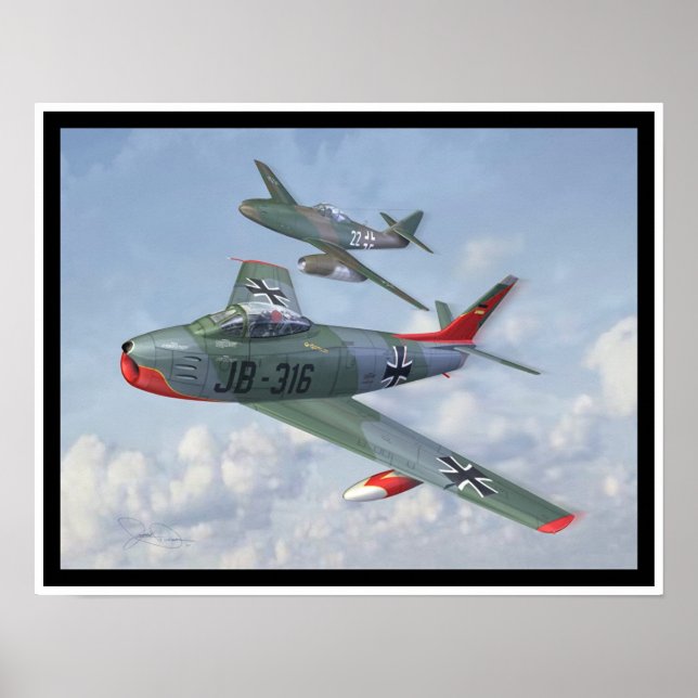Rönans utveckling: F-86 och Me 262 i bildningen Poster (Framsidan)