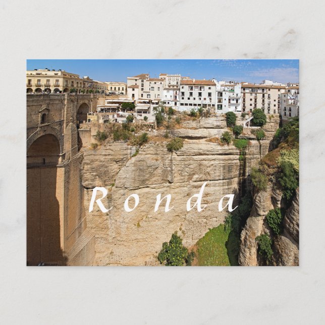 Ronda. Kanjon. Bro. Stad. Vykort (Framsida)