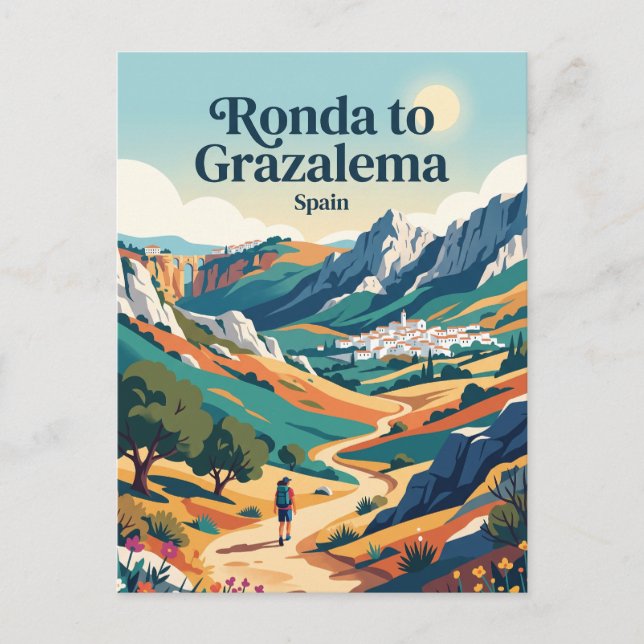 Ronda till Grazalema Spanien Vykort (Framsida)