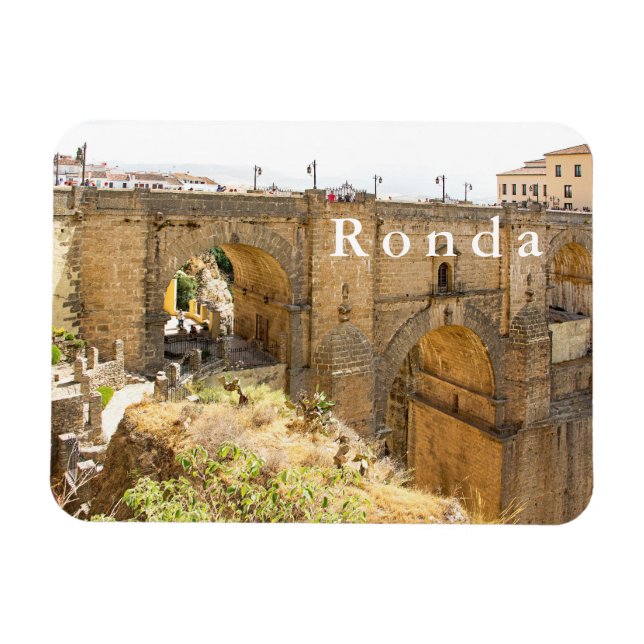 Ronda. Visa bron i Puente Nuevo. Magnet (Horisontell)