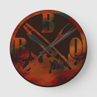 Ronde klok BBQ time Rund Klocka