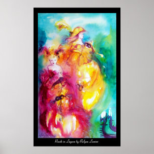 RONDO IN LAGOON / Two Women ,Venetian Masqueraad Poster