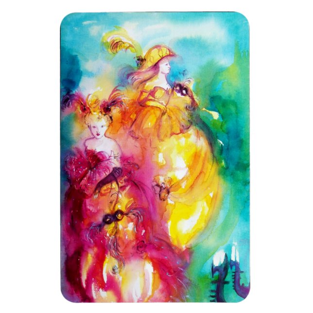 RONDO IN LAGOON / Venetian MasqueraBoll Magnet (Vertikal)