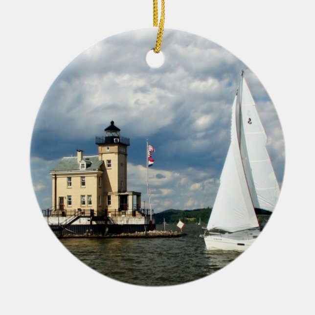 Rondout Lighthouse Julgransprydnad Keramik (Framsidan)