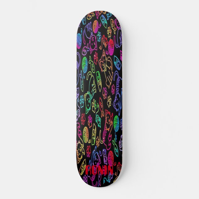 RONIN APEX NEON CATS BOLD Skateboard Deck (Framsida)