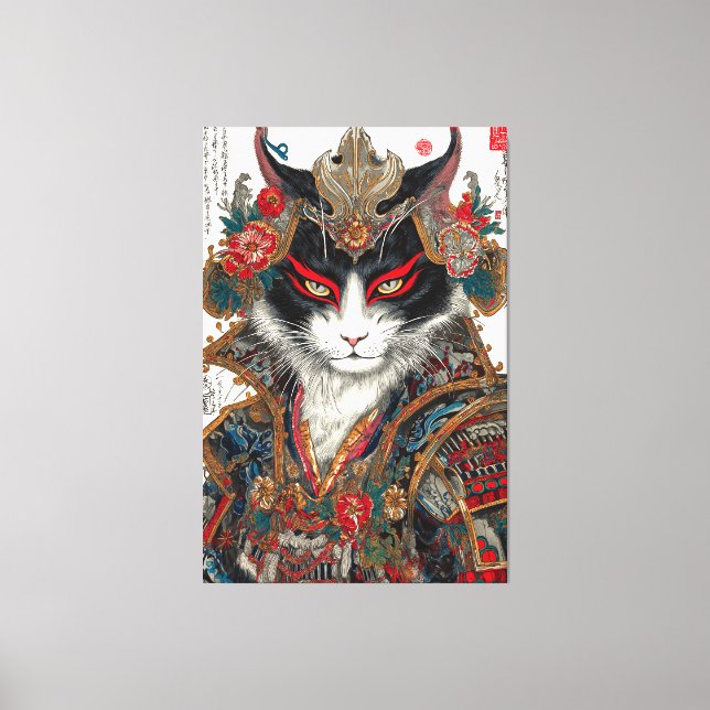 Ronin Cat | Ukiyo-e Samurai Warrior Canvastryck (Framsida)