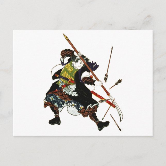 Ronin Samurai Deflection Arrows Japanskt Art Vykort (Framsida)