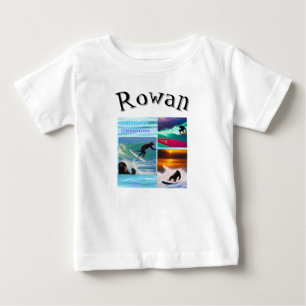Rönnamsnamn med surfande schimpanser, t shirt