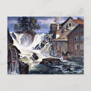 Ronneby Waterfall vid Blekinge, Sverige Vykort