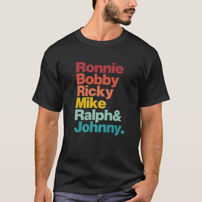 Ronnie Bobby Ricky Mike Ralph och Johnny Manar Wom T Shirt (Framsida)