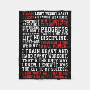 Ronnie Fitness citerar Gym Workout Bodybuilding mo Fleecefilt