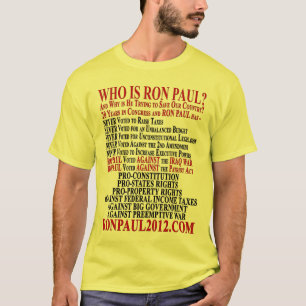 RONS PAUL RÖSTNINGREKORD 2012 T SHIRT
