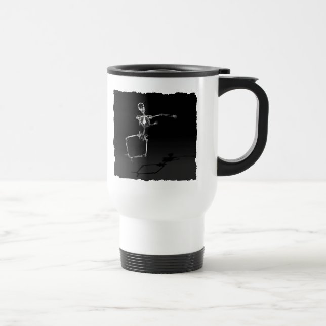 RÖNTGA SKELETT- GLÄDJE HOPPAR B&W RESEMUGG (Höger)