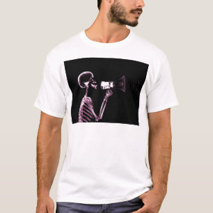 RÖNTGA VISIONSKELETT PÅ MEGAFONEN - ROSA T SHIRT