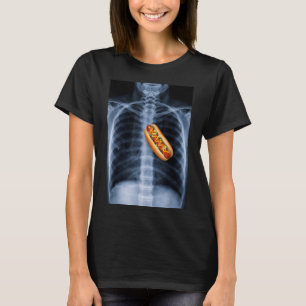 Röntgen av revbensbur Hot Dog-hjärta Rollig matana T Shirt