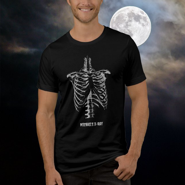 Röntgen Rib Cage Funny Halloween Customize T Shirt (Skapare uppladdad)
