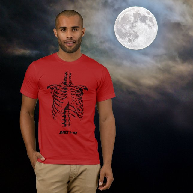 Röntgen Rib Cage Funny Halloween Customize T Shirt (Skapare uppladdad)