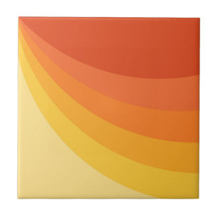 Röntgendesign för Retro stil gult och orange sol Kakelplatta