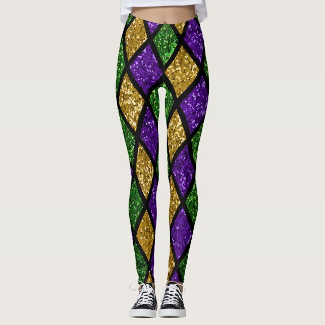 Röntgendiamanter, festlig bakgrund leggings (Framsida)