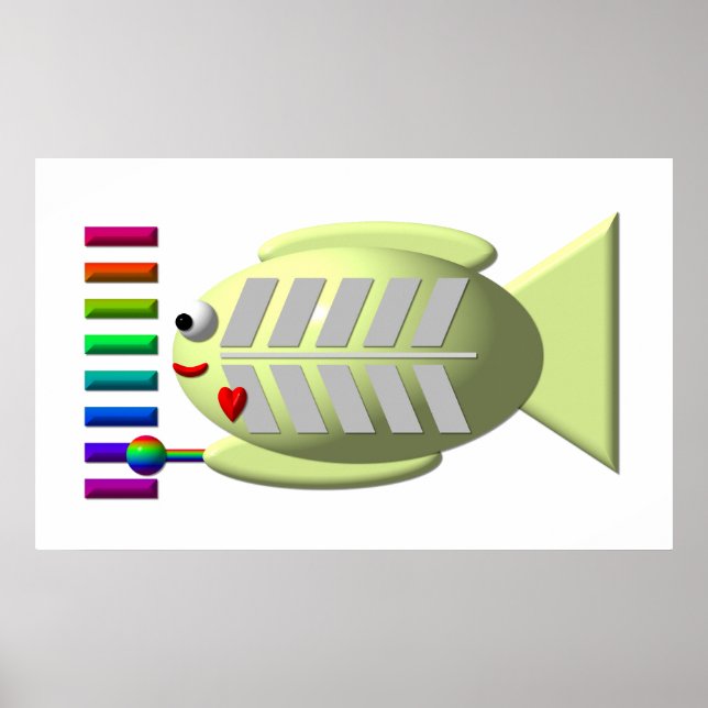 Röntgenfisk som spelar Xylophone Poster (Framsidan)