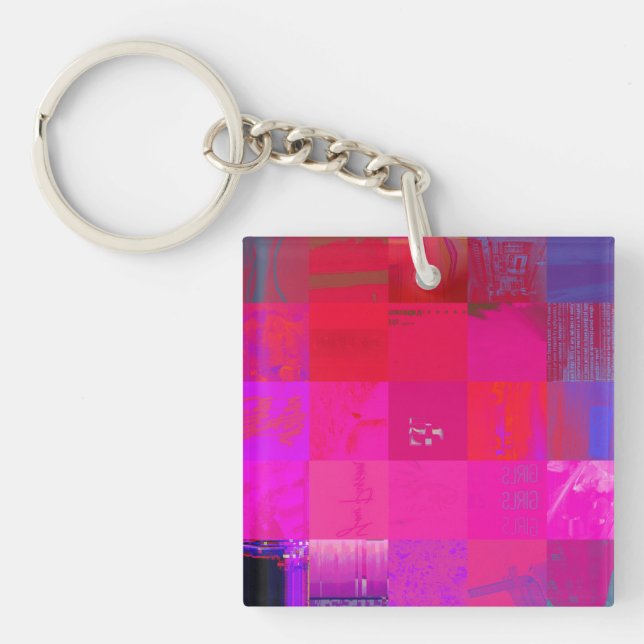 Röntgenflickor Glitch Art Grid Hot Pink (Framsidan)