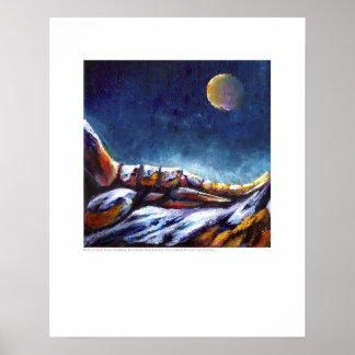 Röntgenskydd - Foot av Moonlit Mountain - Rainey Poster