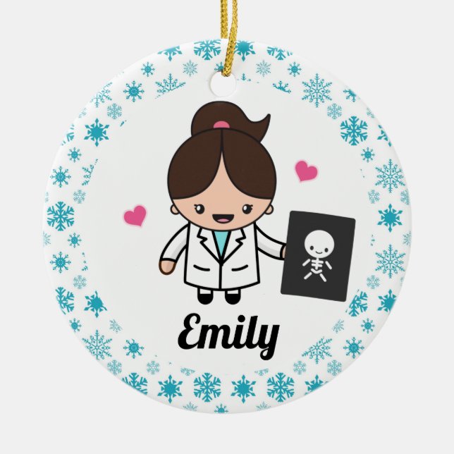 Röntgentekniker för röntgenteknik julgransprydnad keramik (Framsidan)